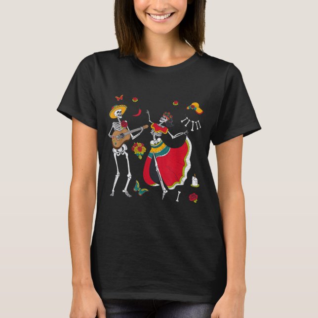 Dia De los Muertos Day Dead 2020 Skull Dancing T-Shirt (Front)