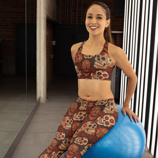 Dia de los Muertos Day of the Dead Dark Leggings (Creator Uploaded)