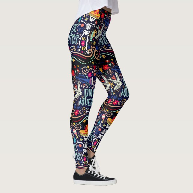 Dia De Los Muertos Day Of The Dead Halloween Leggings (Right)