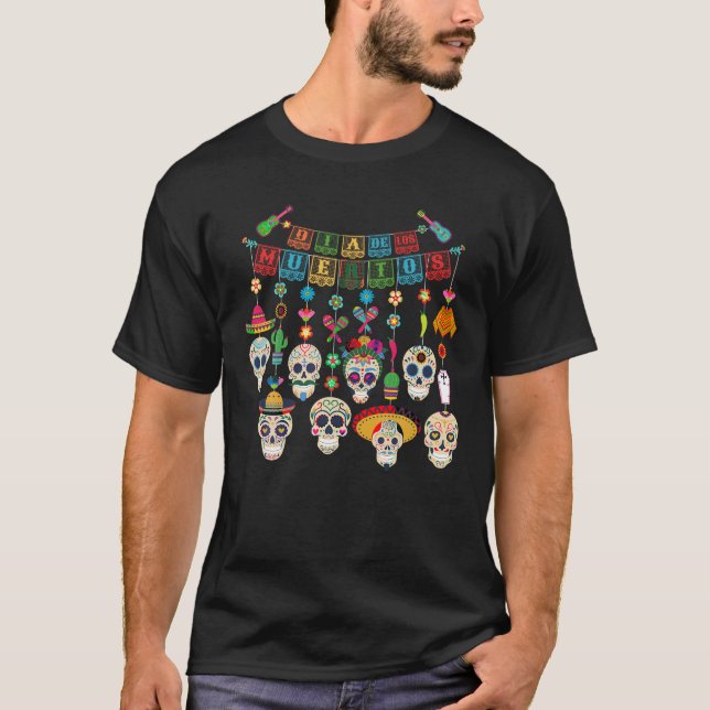 Dia De Los Muertos Day of the Dead Mexican Hanging T-Shirt (Front)