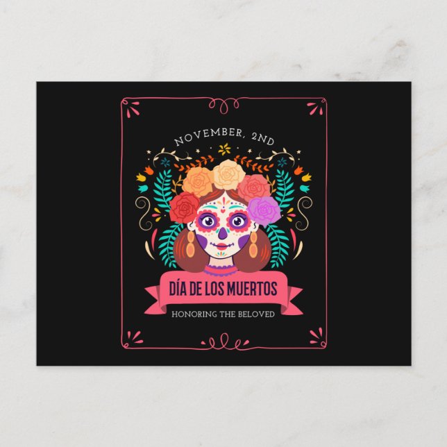 Dia de los muertos day of the dead postcard (Front)