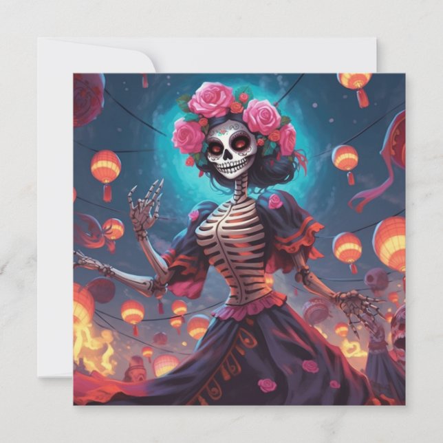 Dia de los Muertos (Day of the Dead) Skeleton Invitation (Front)