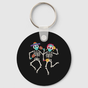Dia De Los Muertos Day Of The Dead Skull Dancing  Key Ring