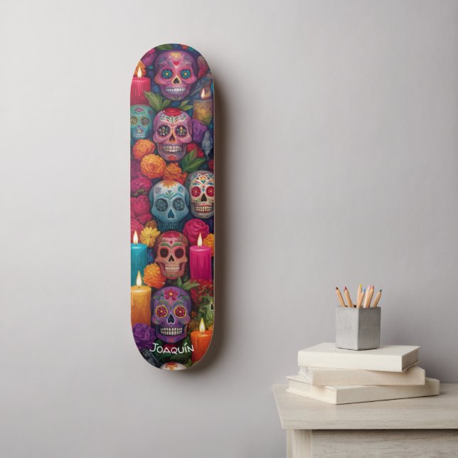 Dia de los Muertos (Day of the Dead) skulls Skateboard (Wall Art)