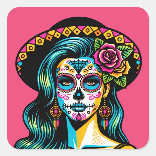 Día de los Muertos Day of the Dead Stickers (Front)
