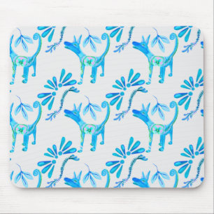 Dia De Los Muertos- Dog and Decorative Teardrops Mouse Mat