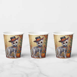 Día de Los Muertos el gato  Paper Cups