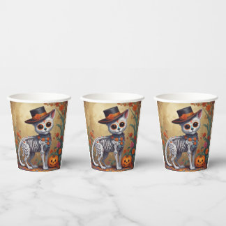 Día de Los Muertos el gato  Paper Cups