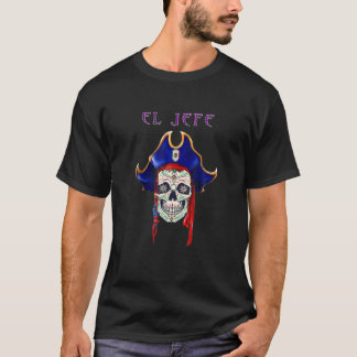 Día De Los Muertos El Jefe Pirata De Mexico Skull T-Shirt