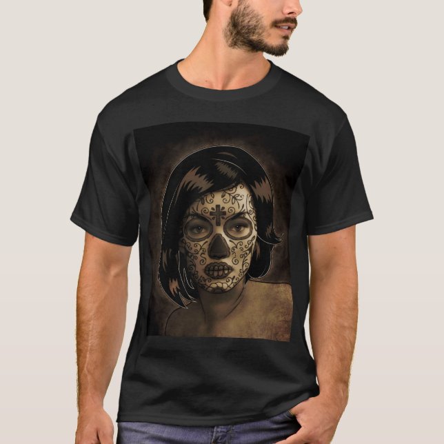 Dia De Los Muertos Face Tattoo T-Shirt (Front)