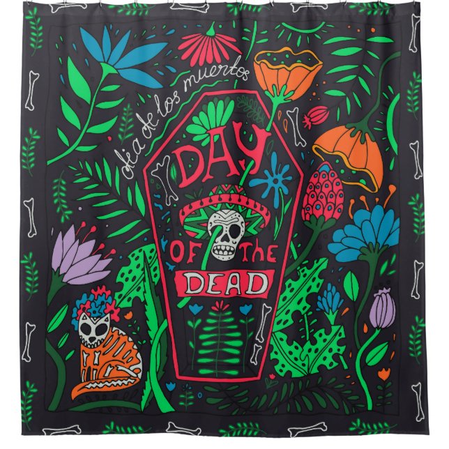 Dia de los Muertos: Festive Card Set Shower Curtain (Front)