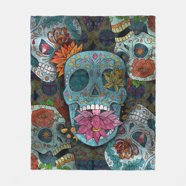 Dia De Los Muertos Fleece Blanket (Front)