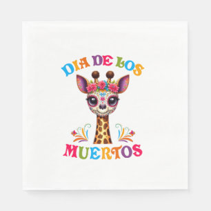 Dia De Los Muertos Floral Skull Giraffe Mexican Zo Napkin