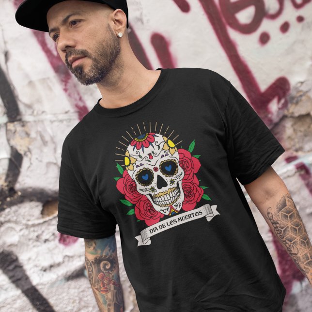 Dia de Los Muertos Floral Sugar Skull T-Shirt (Creator Uploaded)