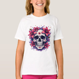 Dia de los muertos Flower Sugar Skull Day of the D T-Shirt