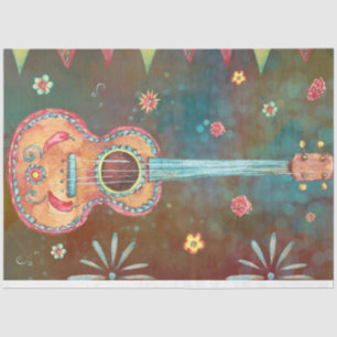 Dia De Los Muertos Guitar - Vibrant Celebration Tissue Paper