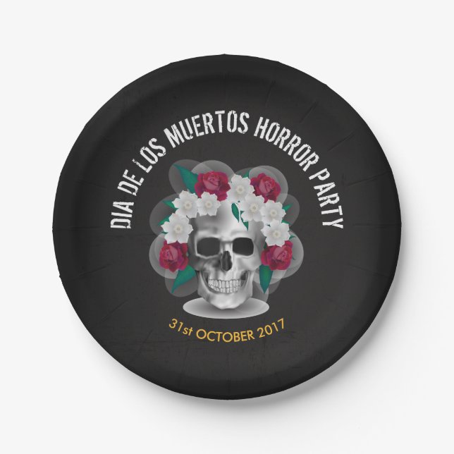 Dia de los Muertos Halloween | Paper Plates (Front)