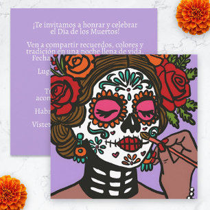 Día de los Muertos Hand Drawn Catrina Invitation