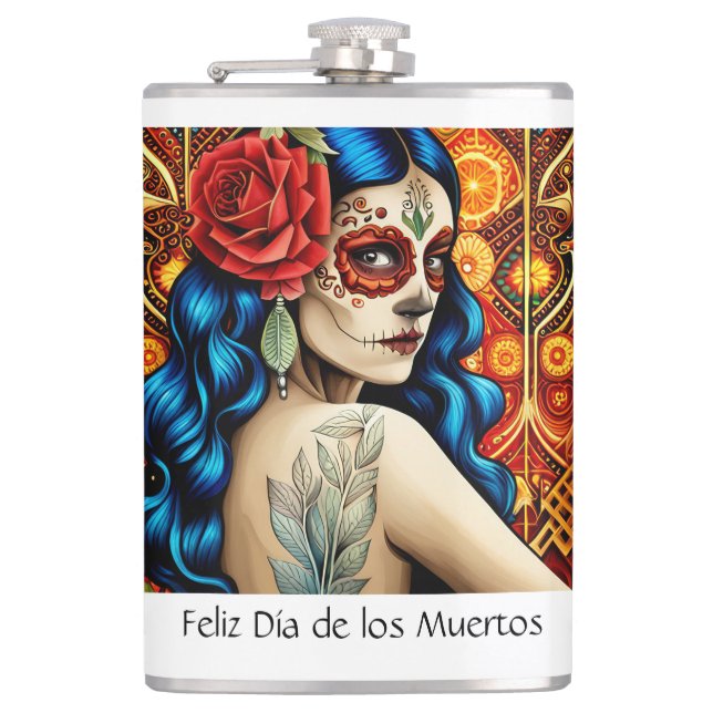 Día de los Muertos  Hip Flask (Front)