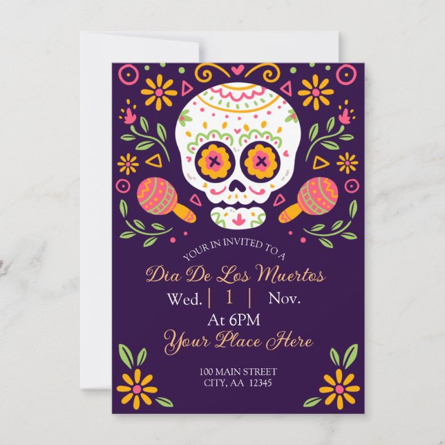 Dia De Los Muertos  Holiday Card (Front)