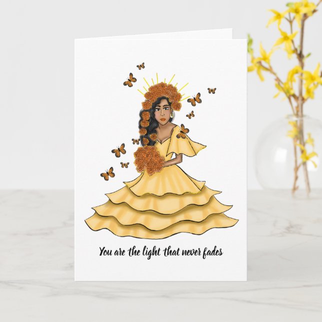 Día De Los Muertos Inspired - Encouragement Card (Yellow Flower)