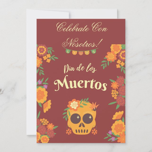 DIA DE LOS MUERTOS invitacion invitation (Front)