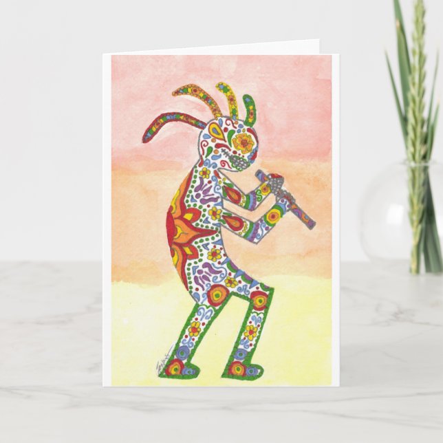 Dia de Los Muertos Kokopelli Card (Front)