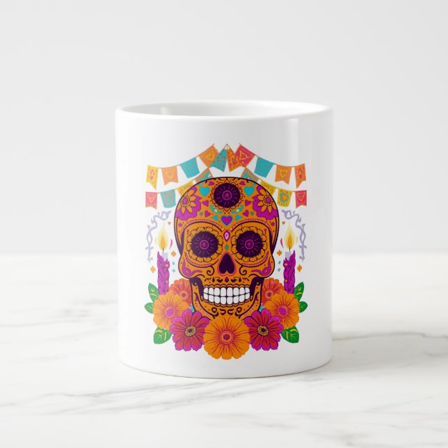 Dia de los Muertos Large Coffee Mug (Front)
