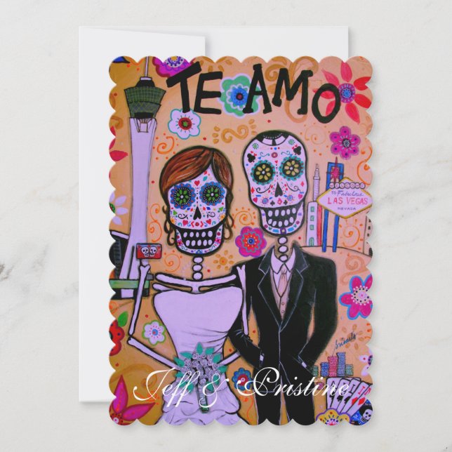 DIA DE LOS MUERTOS LAS VEGAS WEDDING INVITATION (Front)