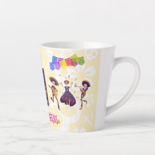 Dia De Los Muertos Latte Mug (yellow)