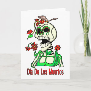Dia De Los Muertos Laughing Skeleton Card