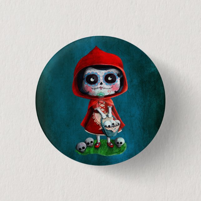 Dia de los Muertos Little Red Riding Hood 3 Cm Round Badge (Front)