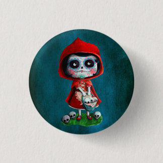 Dia de los Muertos Little Red Riding Hood 3 Cm Round Badge