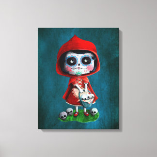 Dia de los Muertos Little Red Riding Hood Canvas Print