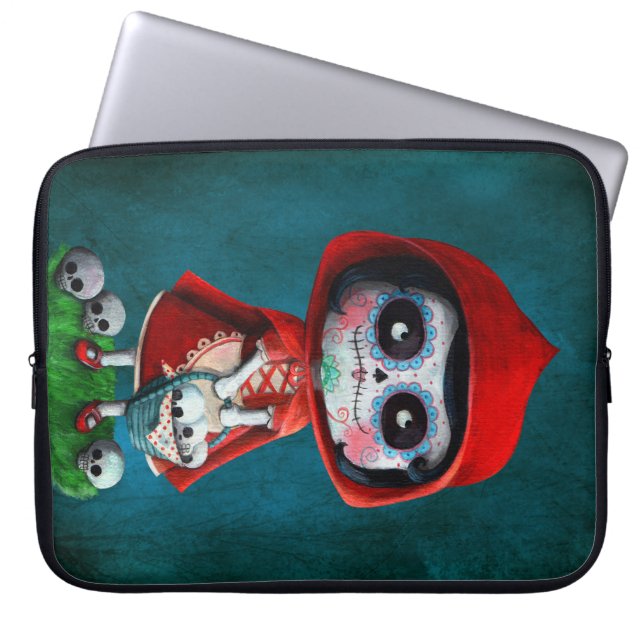 Dia de los Muertos Little Red Riding Hood Laptop Sleeve (Front)