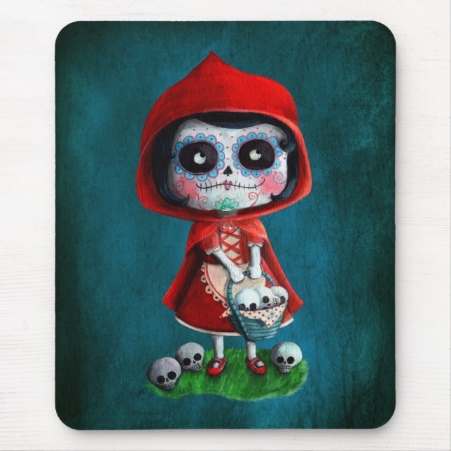 Dia de los Muertos Little Red Riding Hood Mouse Mat (Front)