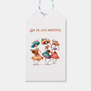 Dia de los Muertos mariacheras customisable Gift Tags