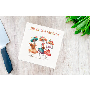 Dia de los Muertos mariacheras customisable Napkin