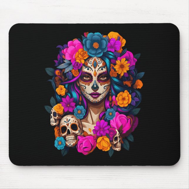 Dia De Los Muertos Mexican Day Of The Dead Sugar S Mouse Mat (Front)