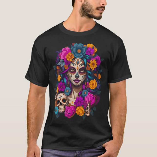 Dia De Los Muertos Mexican Day Of The Dead Sugar T-Shirt (Front)