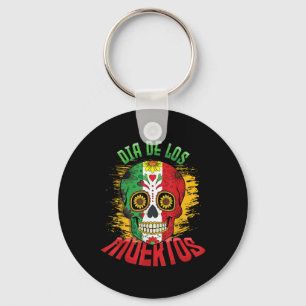 Dia De Los Muertos Mexican Flag Mexico Skull Cool Key Ring