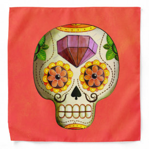Dia de Los Muertos Mexican Sugar Skull Bandana