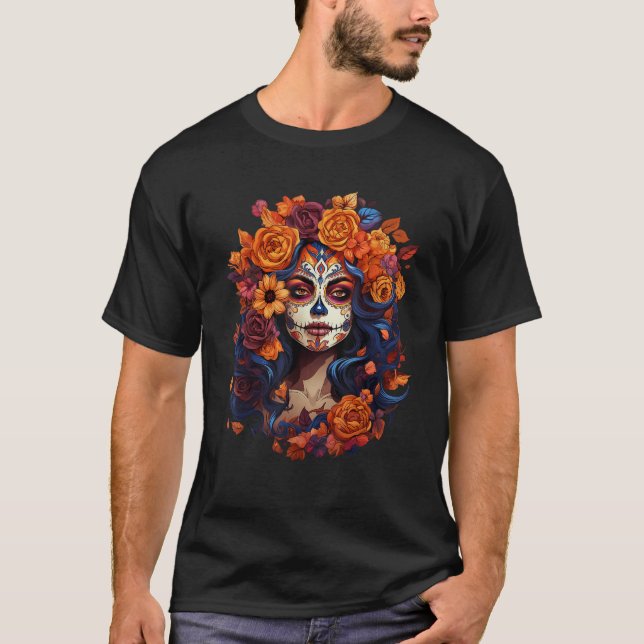 Dia De Los Muertos Mexican Sugar Skull Day Of The  T-Shirt (Front)