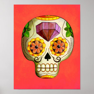 Dia de Los Muertos Mexican Sugar Skull Poster