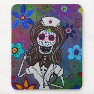 Dia de los Muertos Nurse RN Mouse Mat