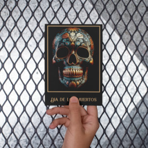 Dia de los Muertos painted skull customisable Postcard