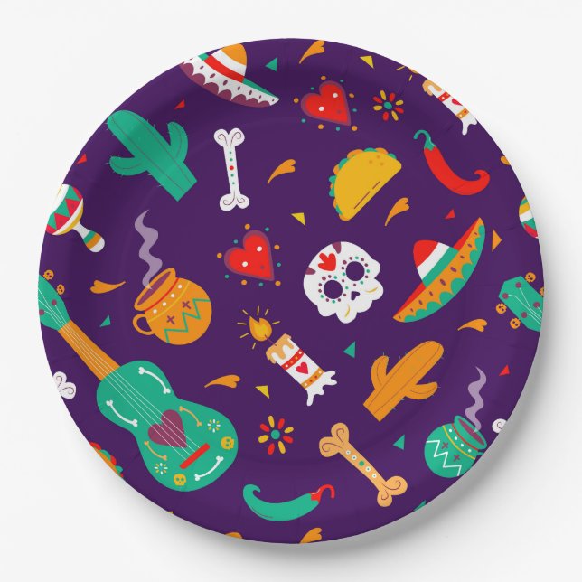 Dia De Los Muertos Paper Plate (Front)