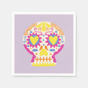 Dia de los Muertos Party Decor Purple Paper Napkin
