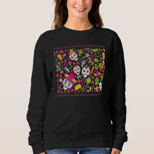 Dia De Los Muertos Pattern Cool Mexican Day Of Dea Sweatshirt