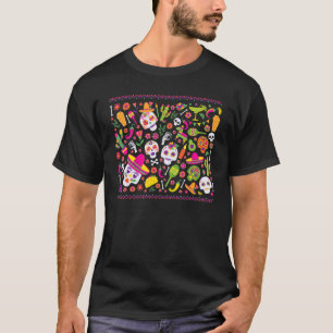 Dia De Los Muertos Pattern Cool Mexican Day Of Dea T-Shirt